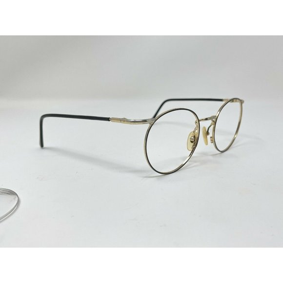 VINTAGE Polo Ralph Lauren Polo 535 Eyeglasses Round Black & Gold 51 [] 18 Rare - Picture 2 of 11
